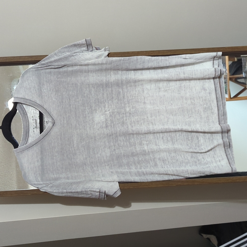Lucky Brand Venice Burnout Distressed V-Neck Tee, Size L